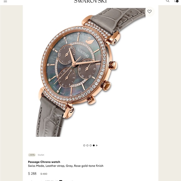 Swarovski Passage Chrono Rose Gold-tone Women’s Watch 36 mm Swiss Made - Picture 6 of 9